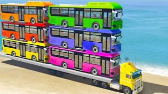 Bus Transport Delivery With Truck at the Beach - Car Truck Games GTA 5