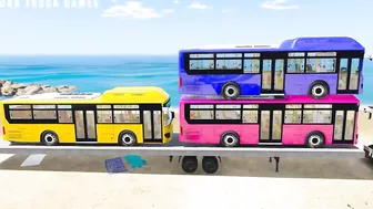 Bus Transport Delivery With Truck at the Beach - Car Truck Games GTA 5