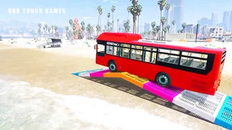 Bus Transport Delivery With Truck at the Beach - Car Truck Games GTA 5