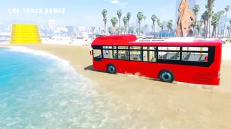 Bus Transport Delivery With Truck at the Beach - Car Truck Games GTA 5