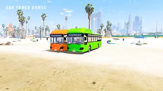 Bus Transport Delivery With Truck at the Beach - Car Truck Games GTA 5