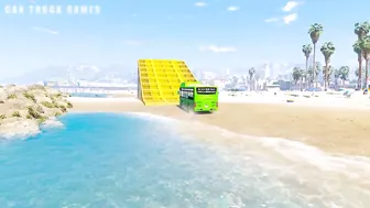 Bus Transport Delivery With Truck at the Beach - Car Truck Games GTA 5