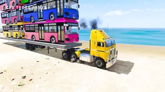 Bus Transport Delivery With Truck at the Beach - Car Truck Games GTA 5