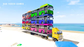 Bus Transport Delivery With Truck at the Beach - Car Truck Games GTA 5