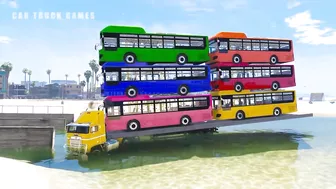 Bus Transport Delivery With Truck at the Beach - Car Truck Games GTA 5