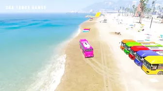 Bus Transport Delivery With Truck at the Beach - Car Truck Games GTA 5