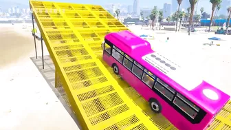 Bus Transport Delivery With Truck at the Beach - Car Truck Games GTA 5