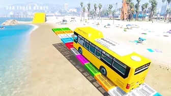 Bus Transport Delivery With Truck at the Beach - Car Truck Games GTA 5