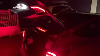 Tesla Model 3 Xmas Light Show projects it’s own name onto wall