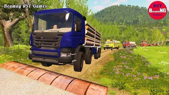 Trucks Cars vs Massive Speed Bumps Beamng Drive RST Games #135