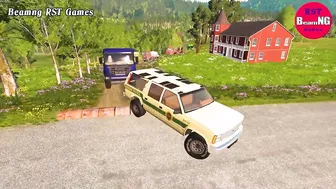 Trucks Cars vs Massive Speed Bumps Beamng Drive RST Games #135