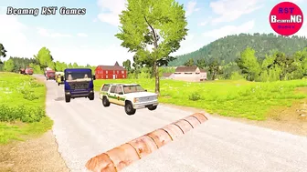 Trucks Cars vs Massive Speed Bumps Beamng Drive RST Games #135