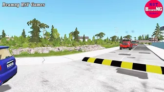 Trucks Cars vs Massive Speed Bumps Beamng Drive RST Games #136