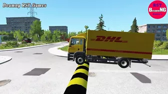 Trucks Cars vs Massive Speed Bumps Beamng Drive RST Games #136