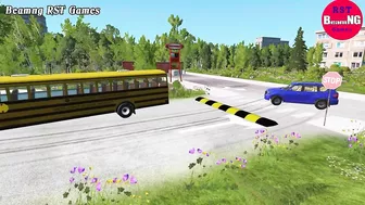 Trucks Cars vs Massive Speed Bumps Beamng Drive RST Games #136