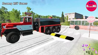 Trucks Cars vs Massive Speed Bumps Beamng Drive RST Games #136