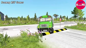 Trucks Cars vs Massive Speed Bumps Beamng Drive RST Games #136