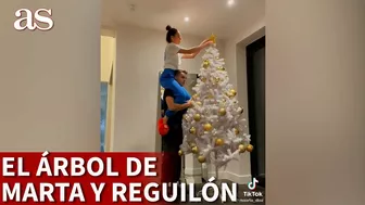 Marta y Reguilón enloquecen a TikTok con este vídeo colgando la estrella del árbol