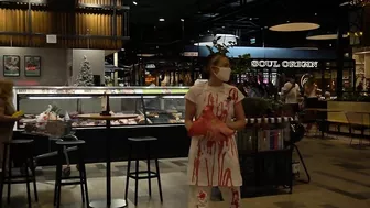 Vegan Carries a Pigs Head in the Supermarket