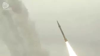 Iranian made percision missile testing in war games