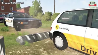 Cars vs Massive Speed Bumps Beamng DIOR Games #73