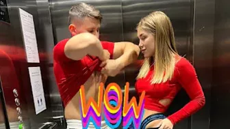 She did it with a guy in the elevator/ shock videos @Fitness samka FITNESSTONYA/prank humor lol