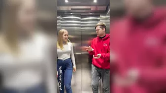 She did it with a guy in the elevator/ shock videos @Fitness samka FITNESSTONYA/prank humor lol