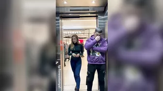 She did it with a guy in the elevator/ shock videos @Fitness samka FITNESSTONYA/prank humor lol