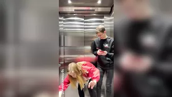 She did it with a guy in the elevator/ shock videos @Fitness samka FITNESSTONYA/prank humor lol