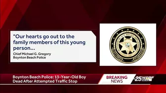 Boynton Beach police: 13 year old boy dead after attempted traffic stop