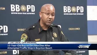 13-year-old boy dead after officer-involved "traffic homicide" in Boynton Beach