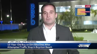 13-year-old boy dead after officer-involved "traffic homicide" in Boynton Beach