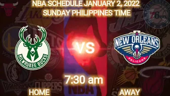 NBA GAME SCHEDULE | NBA SCHEDULE TOMORROW JANUARY 2, 2022 | NBA GAMES TODAY | NBA SCHEDULE TODAY