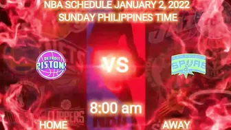 NBA GAME SCHEDULE | NBA SCHEDULE TOMORROW JANUARY 2, 2022 | NBA GAMES TODAY | NBA SCHEDULE TODAY