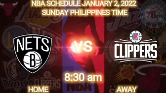 NBA GAME SCHEDULE | NBA SCHEDULE TOMORROW JANUARY 2, 2022 | NBA GAMES TODAY | NBA SCHEDULE TODAY