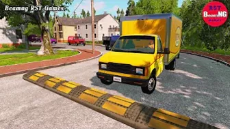 Trucks Cars vs Massive Speed Bumps Beamng Drive RST Games  #156