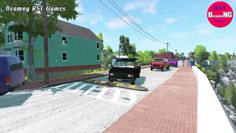 Trucks Cars vs Massive Speed Bumps Beamng Drive RST Games  #156