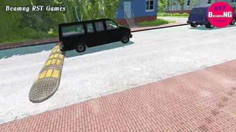 Trucks Cars vs Massive Speed Bumps Beamng Drive RST Games  #156