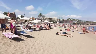 ???????? Barcelona - Spain · 4K · Barceloneta Beach Walk during Midday ☀️????️