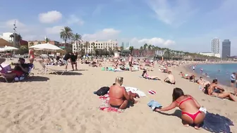 ???????? Barcelona - Spain · 4K · Barceloneta Beach Walk during Midday ☀️????️