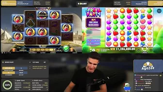 [1.3 MILLION DOLLAR WIN] FRUIT PARTY BASE GAME GOING CRAZY ⭐ AyeZee Stream Highlights