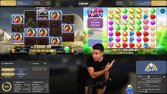 [1.3 MILLION DOLLAR WIN] FRUIT PARTY BASE GAME GOING CRAZY ⭐ AyeZee Stream Highlights