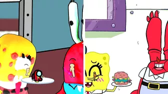 Spongebob Anime vs Among Us Animation