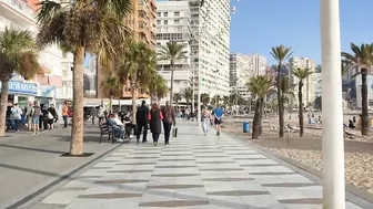 BENIDORM ???????? LEVANTE BEACH JANUARY 2021 Costa Blanca SPAIN Walking Tour 4K