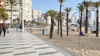 BENIDORM ???????? LEVANTE BEACH JANUARY 2021 Costa Blanca SPAIN Walking Tour 4K