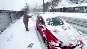 Winter storm blankets parts of US, causes hundreds of travel delays