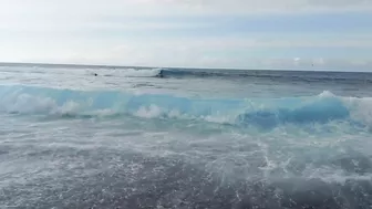 Red flag. The Ocean is storming. Las Americas Beach Walk. Tenerife Waves. Travel blog from Spain 4K