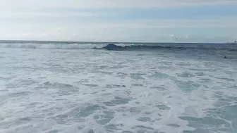 Red flag. The Ocean is storming. Las Americas Beach Walk. Tenerife Waves. Travel blog from Spain 4K