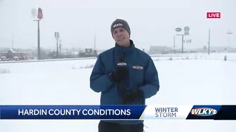 Hardin County's roads covered in snow, slowing and stopping travel