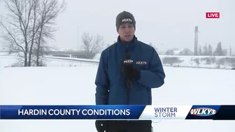 Hardin County's roads covered in snow, slowing and stopping travel